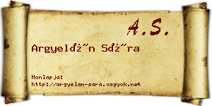 Argyelán Sára névjegykártya